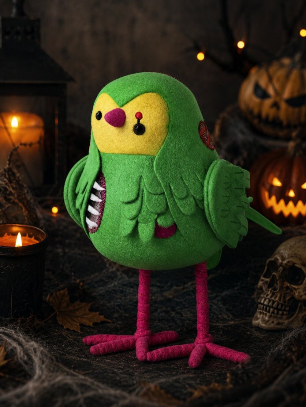 Hyde & EEK! Featherly Friends Moldy Halloween Fabric Bird Green 6" Target 2025